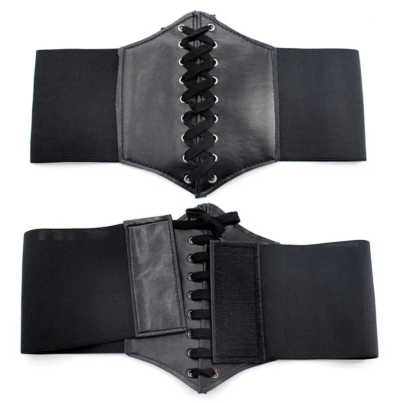 Black Body Shapewear Women Gothic Clothing Underbust Waist Cincher Trainer Pu Leather Elastic Sexy Bridal Corsets and Bustiers