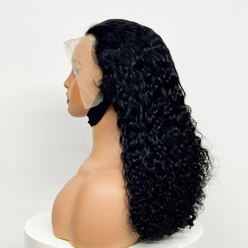 12-22 Inch 280% Density Human Hair Wigs Water Wave Curly Wigs 13x4 Transparent Lace Front Human Hair Wigs For Black Women