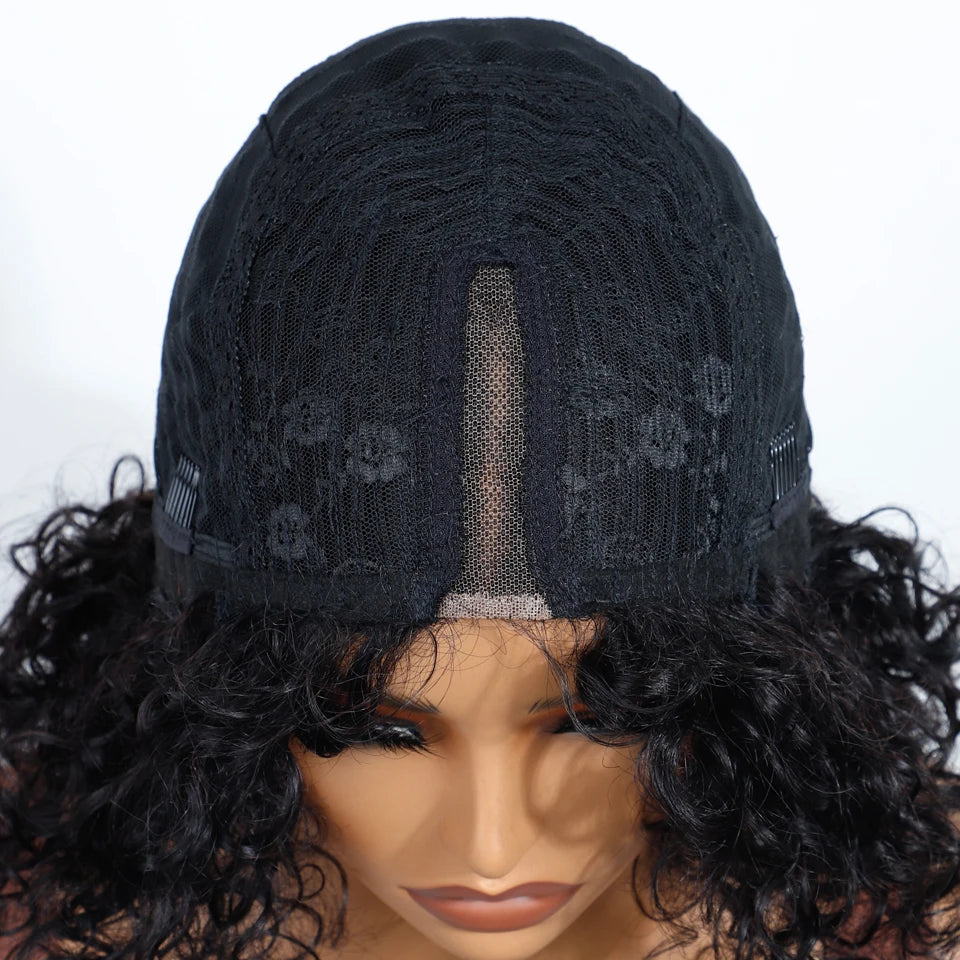 Sleek Curly Human Hair Wigs For Women 12 Inch Short Curly Bob Human Hair Wigs 13X6X1 Lace Front Wigs Natural Curly Bob Lace Wigs