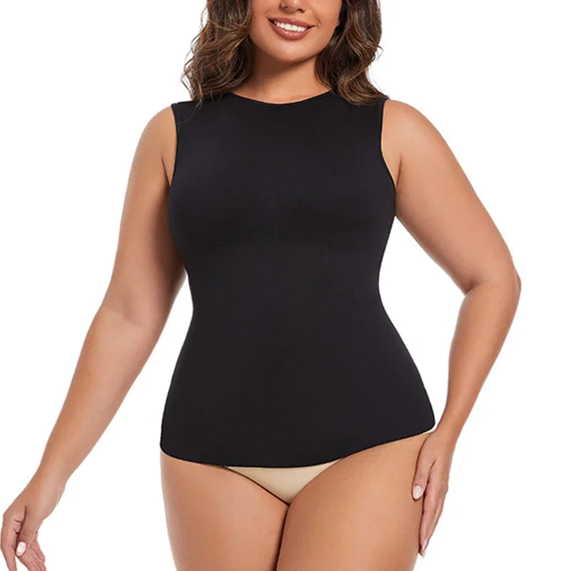 Guudia Shapewear Tanks Women Seamless Tanks Sleeveless Compression Tanks Round Neck Tnak Top Stretchy Camisole Spandex Elastic