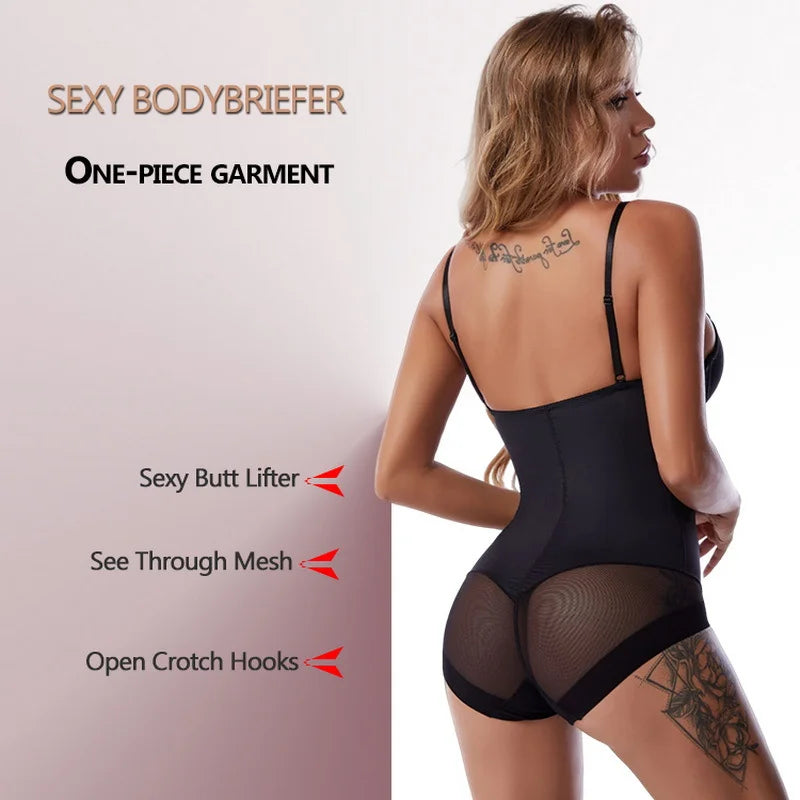Underwire White Bodysuit Women Shapers Stretch Solid Color Silky Underwear Shapewear
