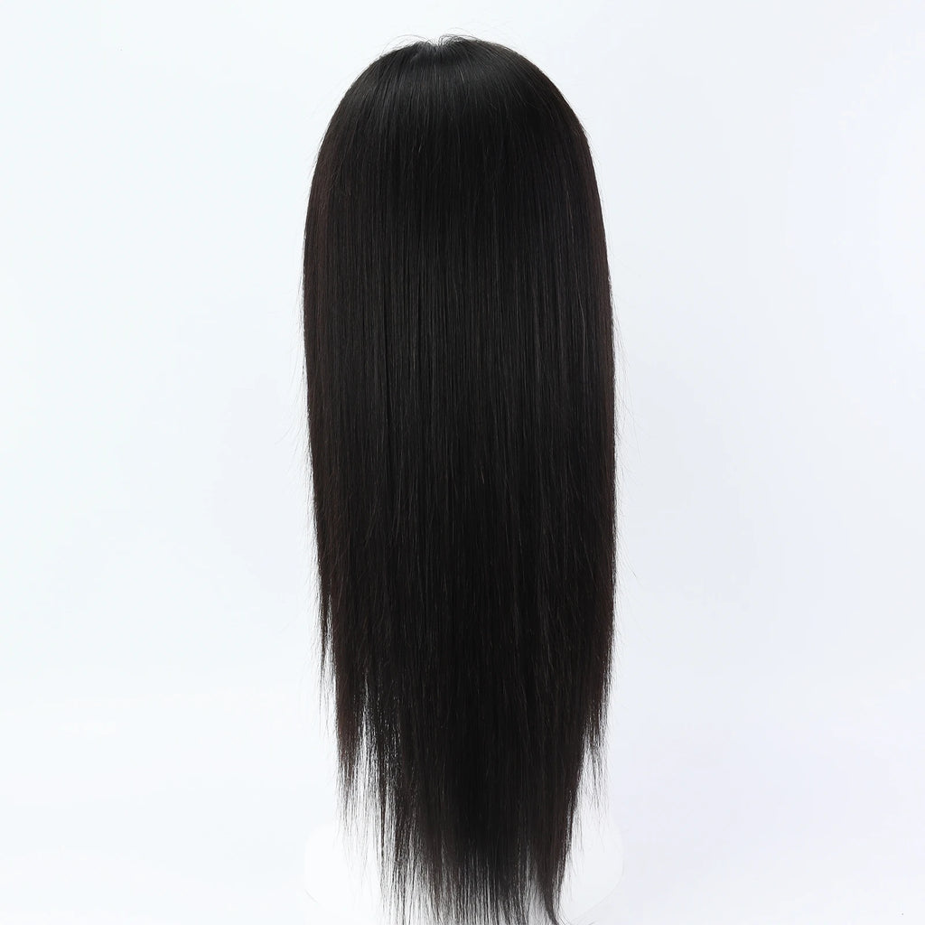 Layer Human Hair Wig for Women 6x6" Silk Base Wig with PU Around Medium Brown Hair Wig with Elastic Net Soft Breathable
