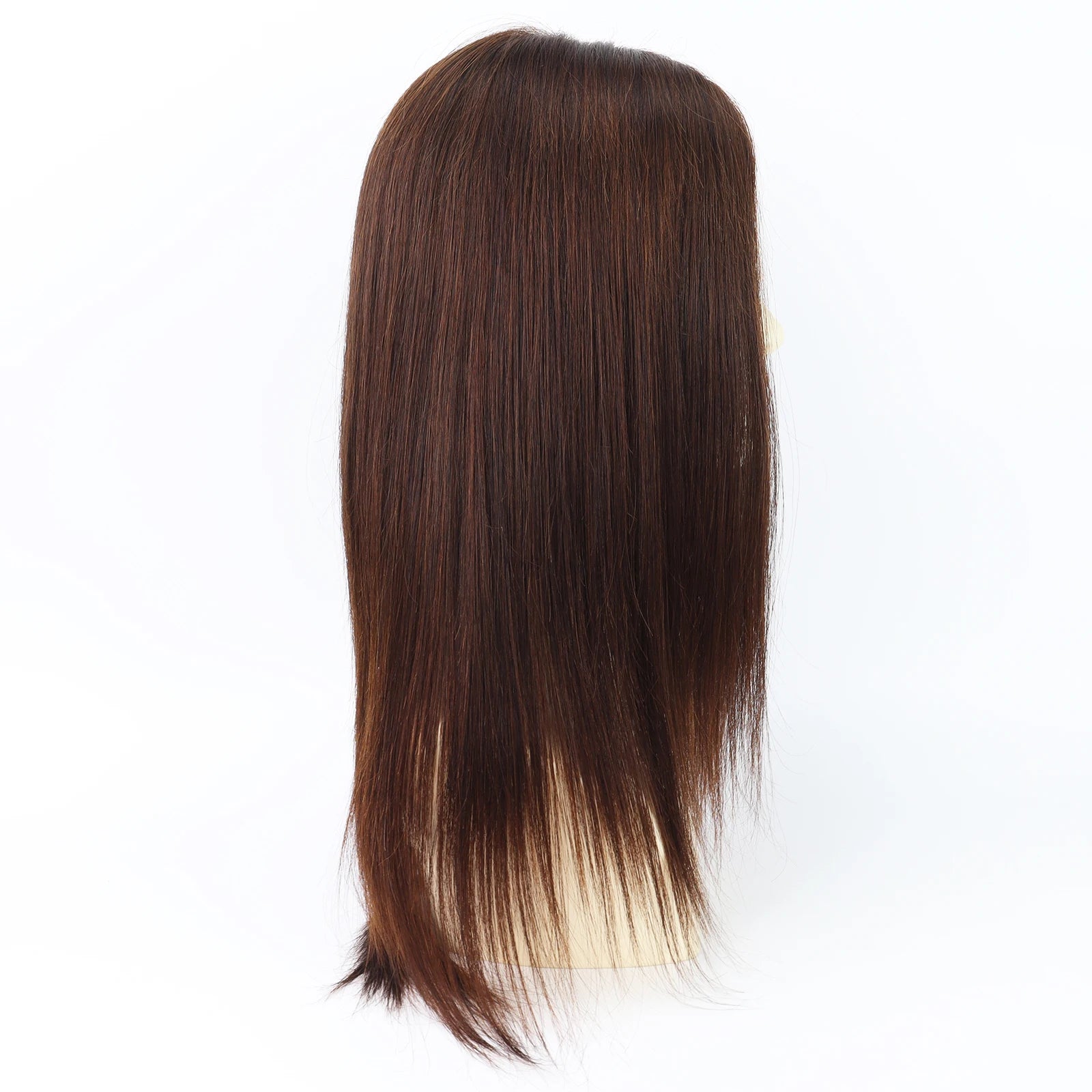 Layer Human Hair Wig for Women 6x6" Silk Base Wig with PU Around Medium Brown Hair Wig with Elastic Net Soft Breathable