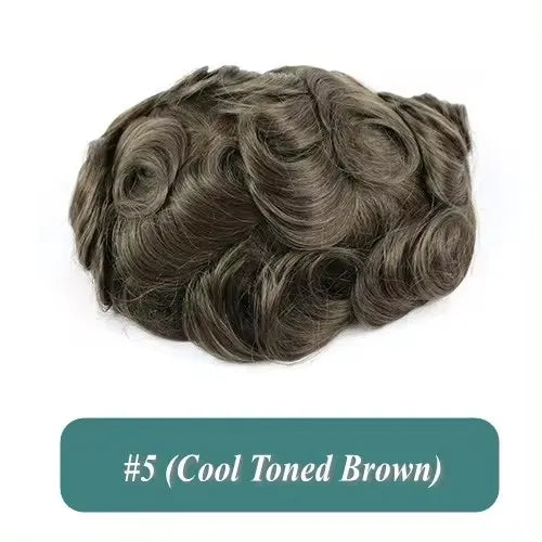 Super Natural Men's Toupee Durable Human Hair Wigs 1b80 Gray Black White Blonde Microskin Thin PU Affordable Capillary Prosthsi