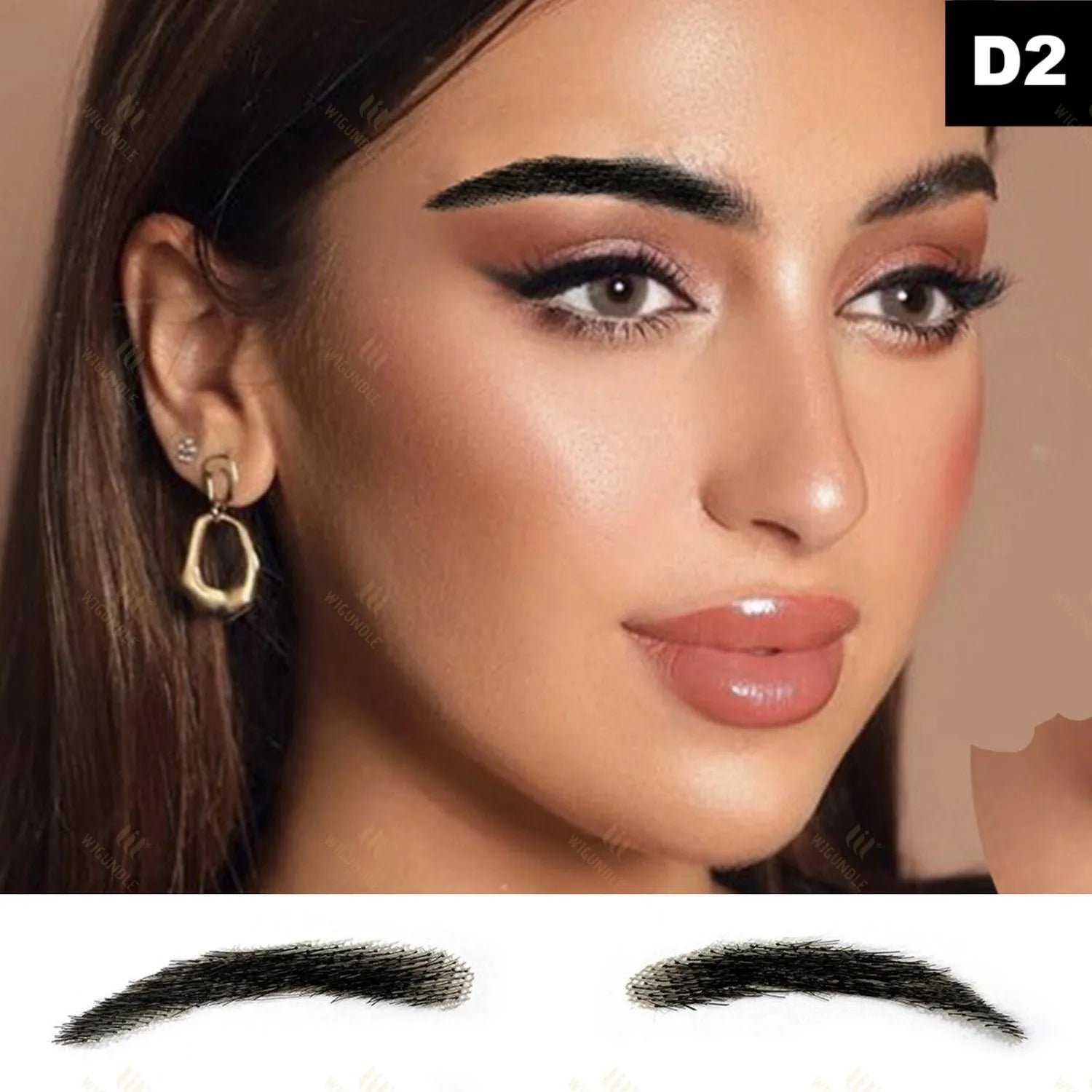 WIGUNDLE Women/Man's Eyebrows Hair Eyebrows Six Style 100% Human Hair Artificial Weaving Lace Workers' Hair Braided Eyebrow Wigs