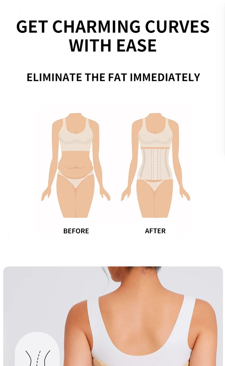 MiiOW U-shaped Waist Trainer Corset Women Shapers Lifted Waist Trainer Steel Bone Slimming Summer Breathable Women's Shapewear