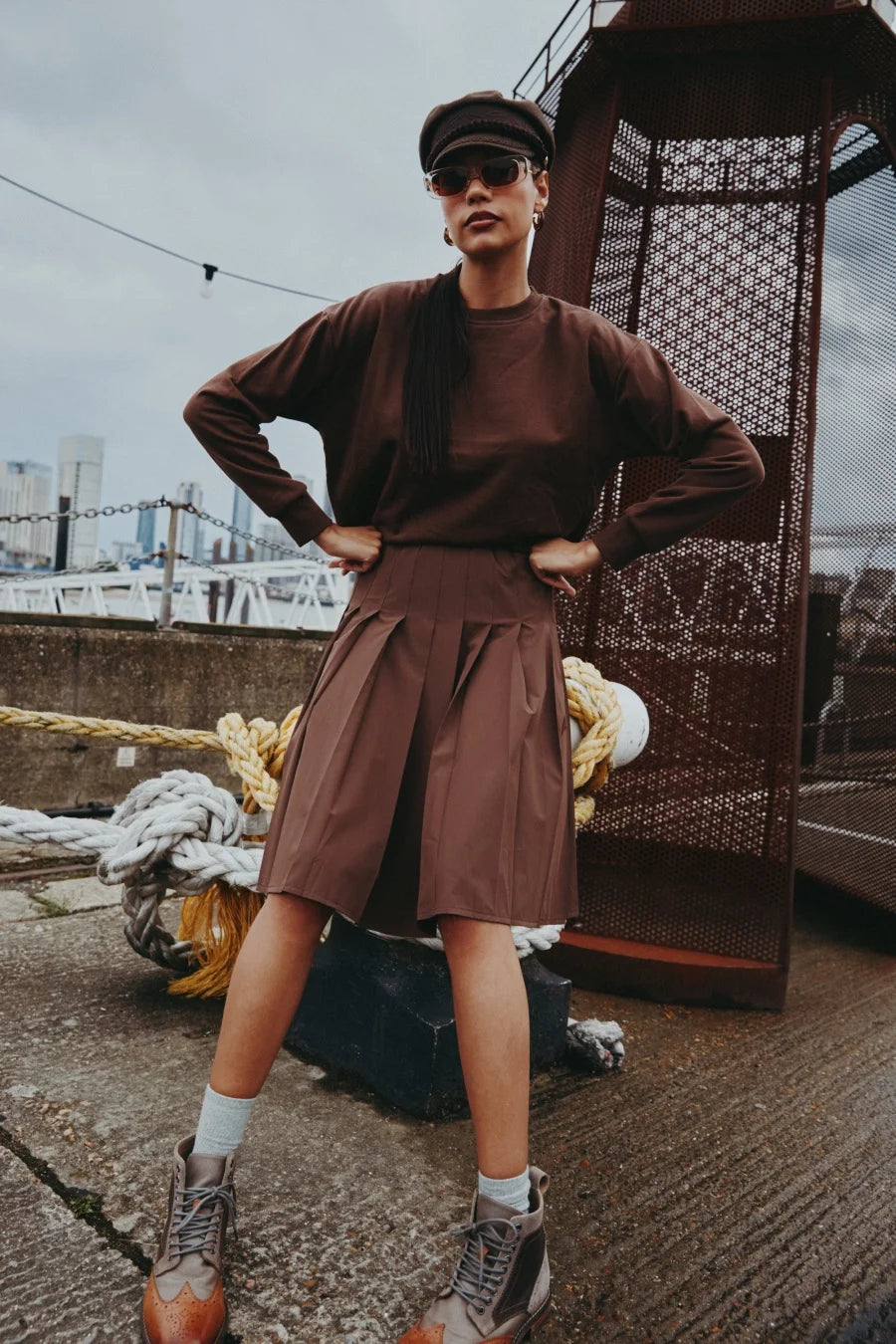 AS AW25 trendy oversize Sports wear + Quick-drying pleat skirt cover knee set woman clothes