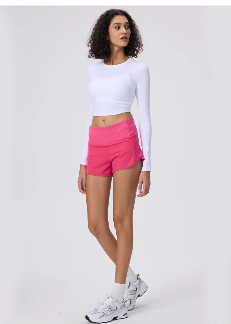 Summer Sports Yoga Wear Light-speed Dry Running Shorts Casual High-waisted Anti-walking Gym Sneakers Cycling Training Clothing