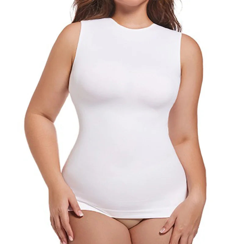 Guudia Shapewear Tanks Women Seamless Tanks Sleeveless Compression Tanks Round Neck Tnak Top Stretchy Camisole Spandex Elastic