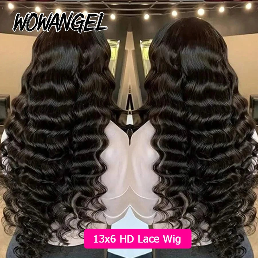 34Inch Human Hair Wigs 13x6 HD Lace Frontal Wig Brazilian Hair Loose Wave Curly Human Hair Wig Full Lace Frontal Wig Preplucked