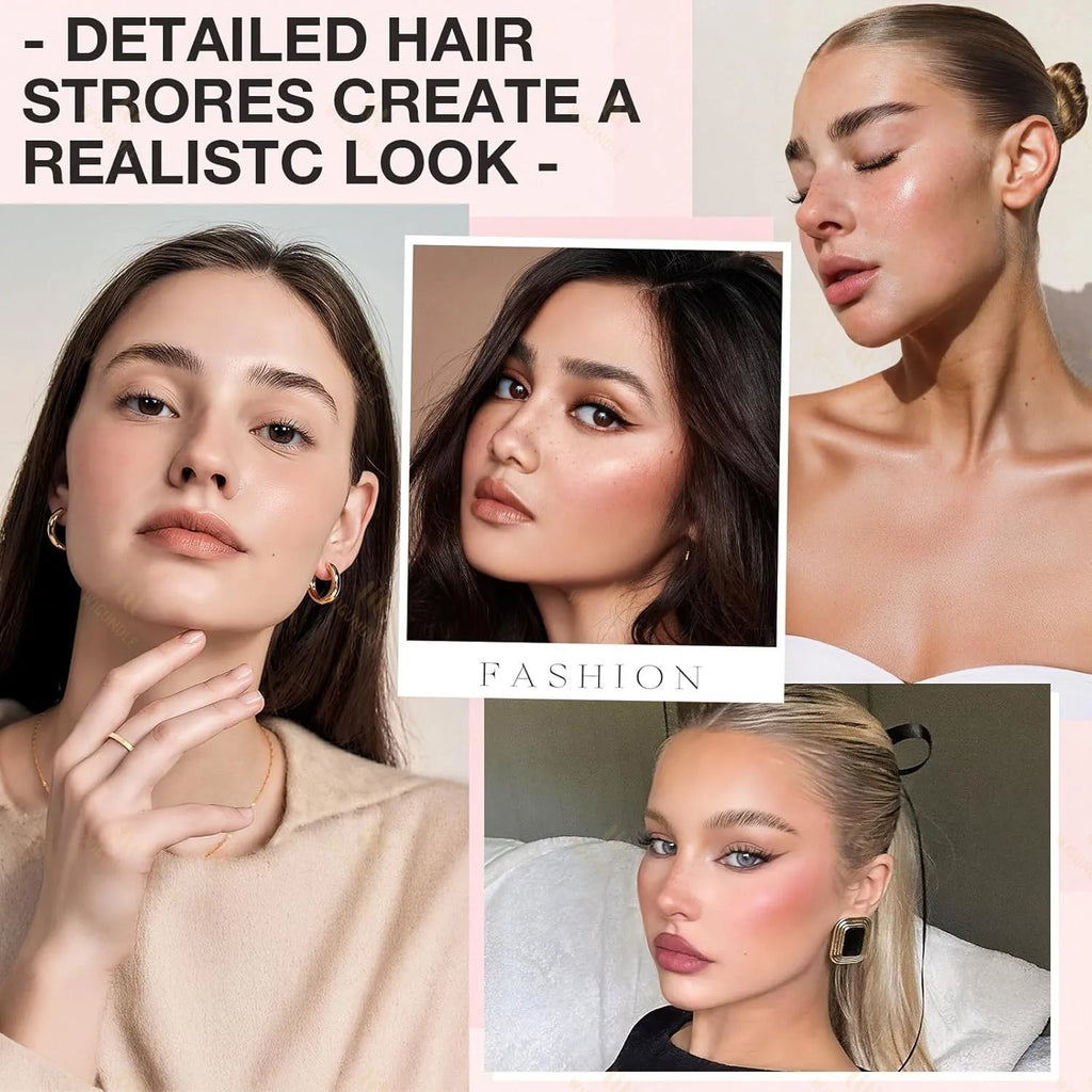 WIGUNDLE Women/Man's Eyebrows Hair Eyebrows Six Style 100% Human Hair Artificial Weaving Lace Workers' Hair Braided Eyebrow Wigs
