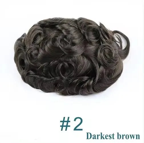 Super Natural Men's Toupee Durable Human Hair Wigs 1b80 Gray Black White Blonde Microskin Thin PU Affordable Capillary Prosthsi