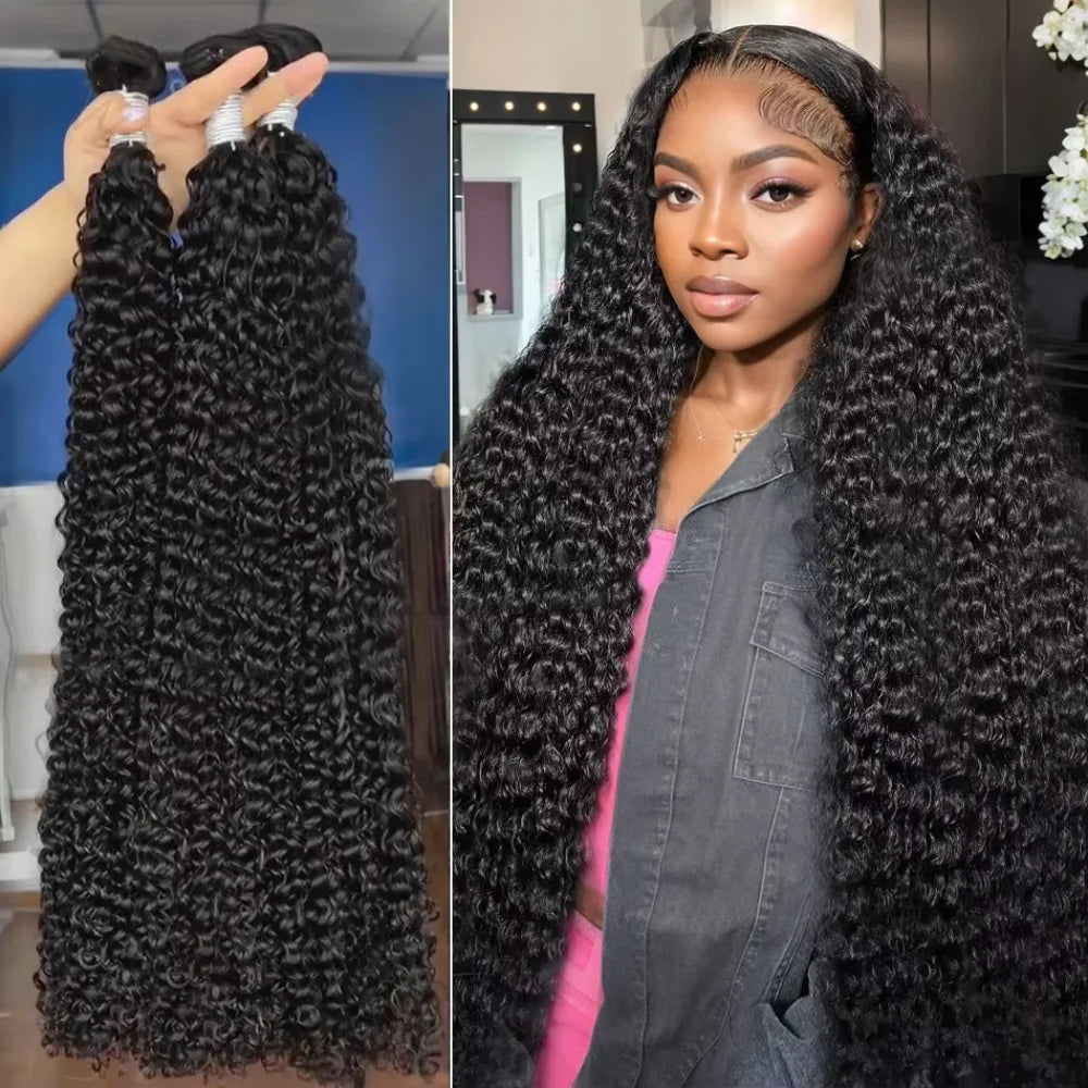 Deep Wave Curly Brazilian Human Hairs  Extensions