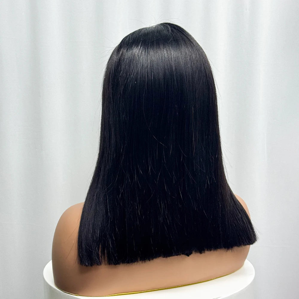 Bone Straight Human Hair Wigs 280% Density Vietnamese 4x4 Transparent HD Lace Closure Double Drawn Bob Wigs For Women