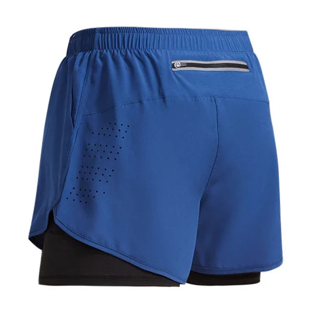 2025 Sport Shorts Men Sportswear Double-deck Training Short Pant Summer 2 In 1 Beach Homme Clothing Jogging Gym Running Shorts