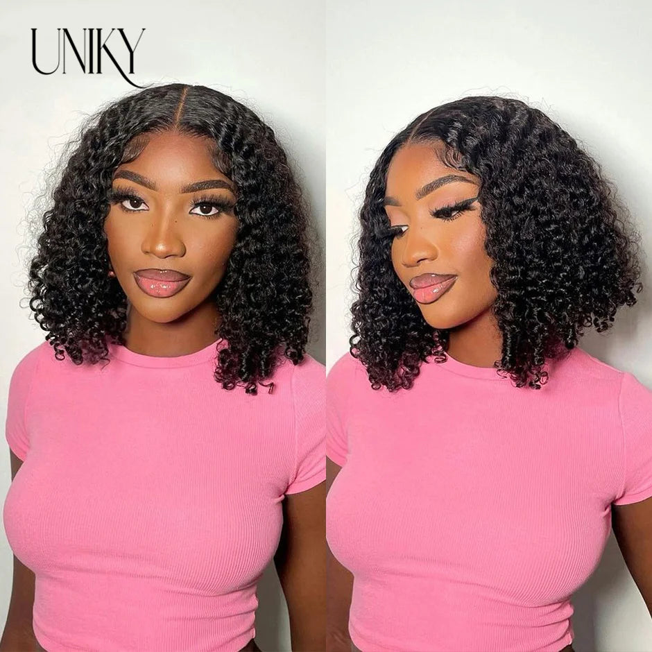 Kinky Curly Human Hair Bob Wig Water Lace Front original Human Hair Wigs For Women PrePlucked Brazilian 13x4 Lace Frontal Wig