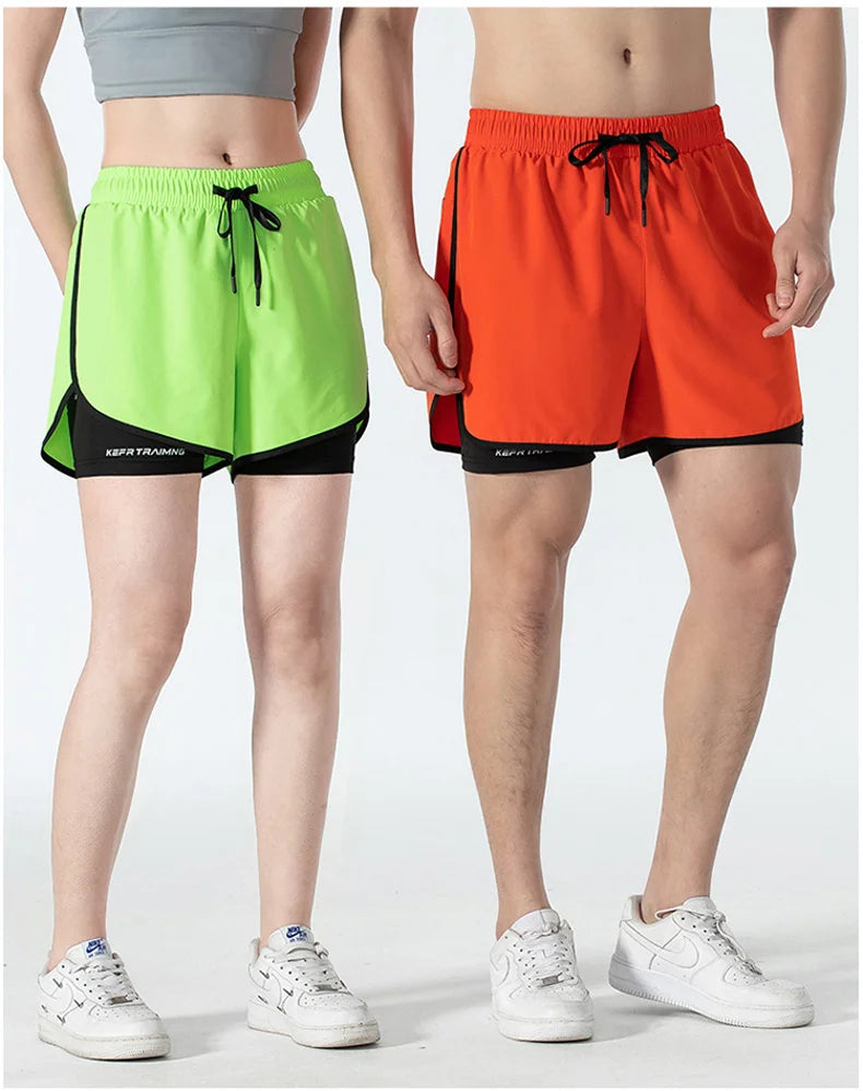 Women Sports 2 In 1 Yoga Shorts Quick Dry Running Tennis Badminton Anti Exposure Skirt Gym Sportswear Running Compression Shorts