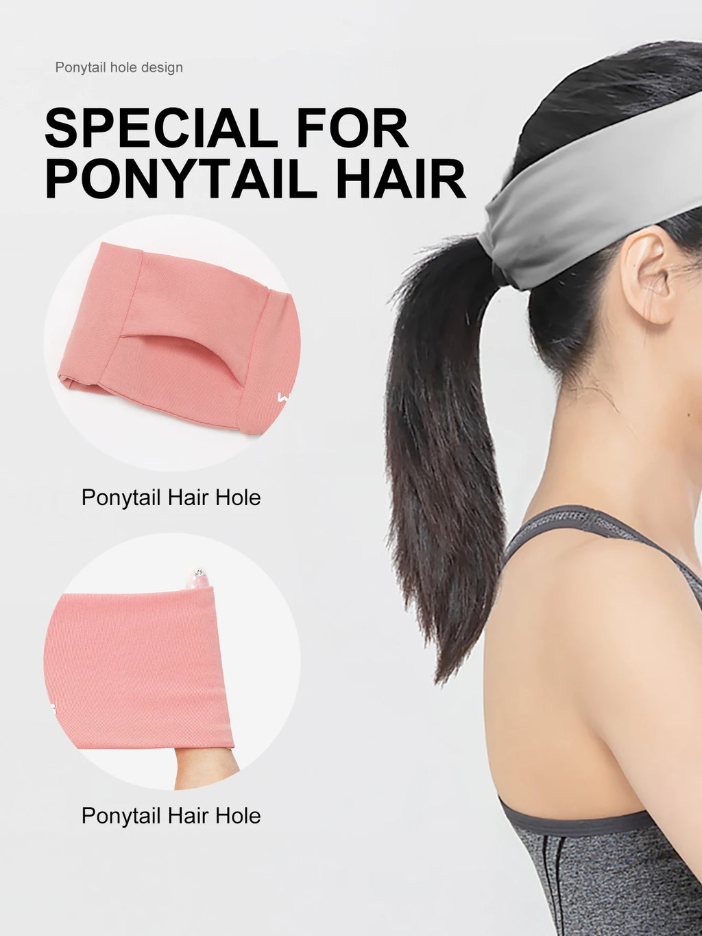Sport Headband Quick-Drying Non-Slip Hair Band Stretch Elastic Sweatband Breathable Ponytail Gym Running Yoga Sport Headwear