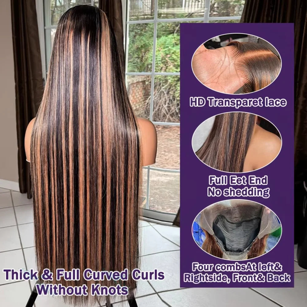 FB 30 Black Brown Highlight Brazilian Human Hair