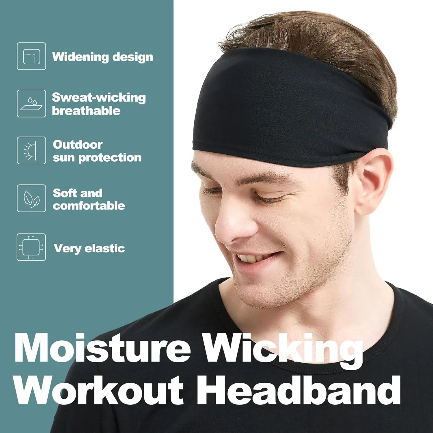 Sports Headbands for Men Moisture Wicking Workout Headband Sweatband Headbands Hairband for Women and Men