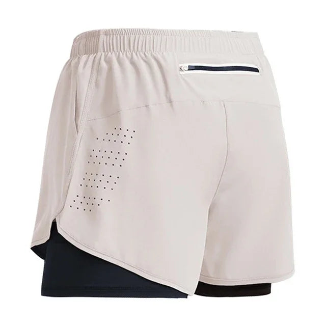 2025 Sport Shorts Men Sportswear Double-deck Training Short Pant Summer 2 In 1 Beach Homme Clothing Jogging Gym Running Shorts