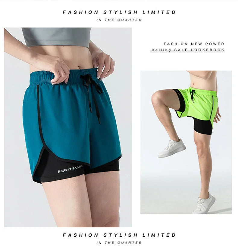Women Sports 2 In 1 Yoga Shorts Quick Dry Running Tennis Badminton Anti Exposure Skirt Gym Sportswear Running Compression Shorts