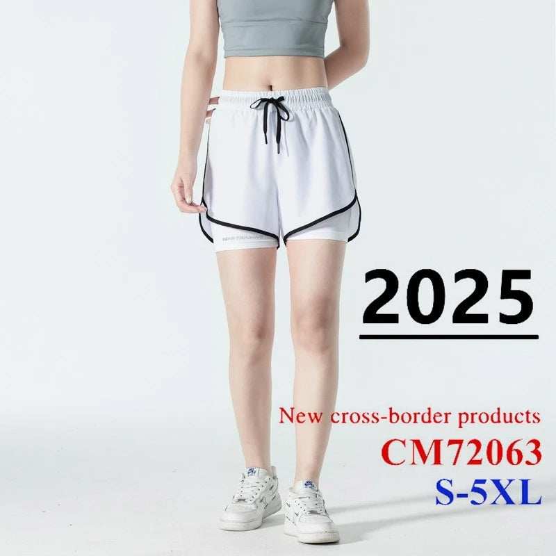 Women Sports 2 In 1 Yoga Shorts Quick Dry Running Tennis Badminton Anti Exposure Skirt Gym Sportswear Running Compression Shorts