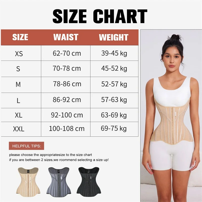 MiiOW U-shaped Waist Trainer Corset Women Shapers Lifted Waist Trainer Steel Bone Slimming Summer Breathable Women's Shapewear