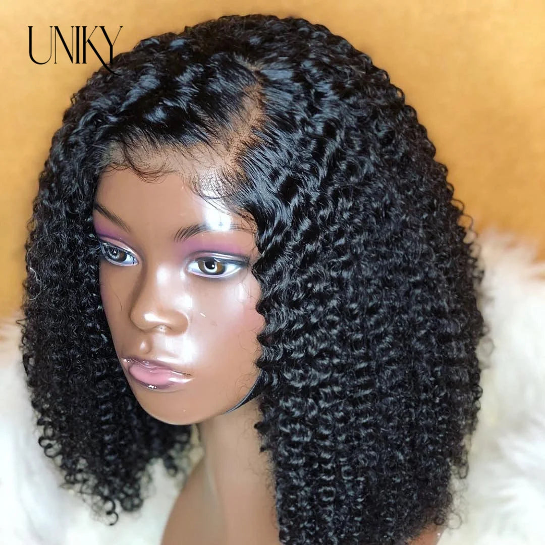 Kinky Curly Human Hair Bob Wig Water Lace Front original Human Hair Wigs For Women PrePlucked Brazilian 13x4 Lace Frontal Wig