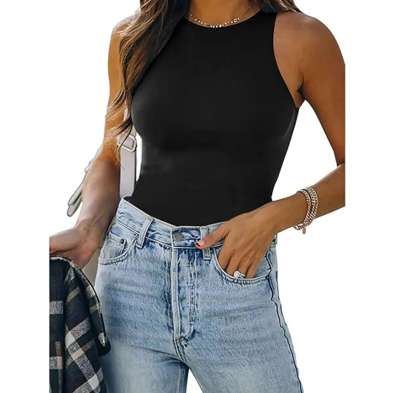 Guudia Shapewear Tanks Women Seamless Tanks Sleeveless Compression Tanks Round Neck Tnak Top Stretchy Camisole Spandex Elastic