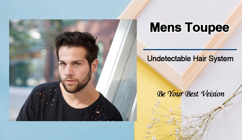 Natural Men's Wig Mono Toupee Human Hair Capillary Male Hair Prosthesis Hair System For Man Double Knots Hairpiece Wigs For Men