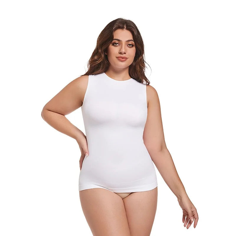 Guudia Shapewear Tanks Women Seamless Tanks Sleeveless Compression Tanks Round Neck Tnak Top Stretchy Camisole Spandex Elastic