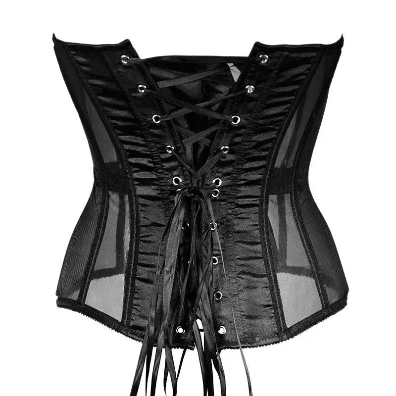 Sexy Thin Body Shaper Underwear Corset Waist Trainer Lingerie Lace Corsets Perspective Mesh Shapewear Women Fashion Clothes Faja