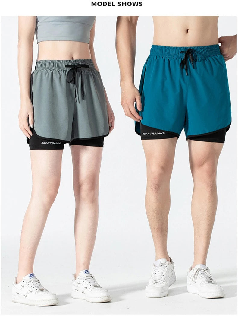 Women Sports 2 In 1 Yoga Shorts Quick Dry Running Tennis Badminton Anti Exposure Skirt Gym Sportswear Running Compression Shorts