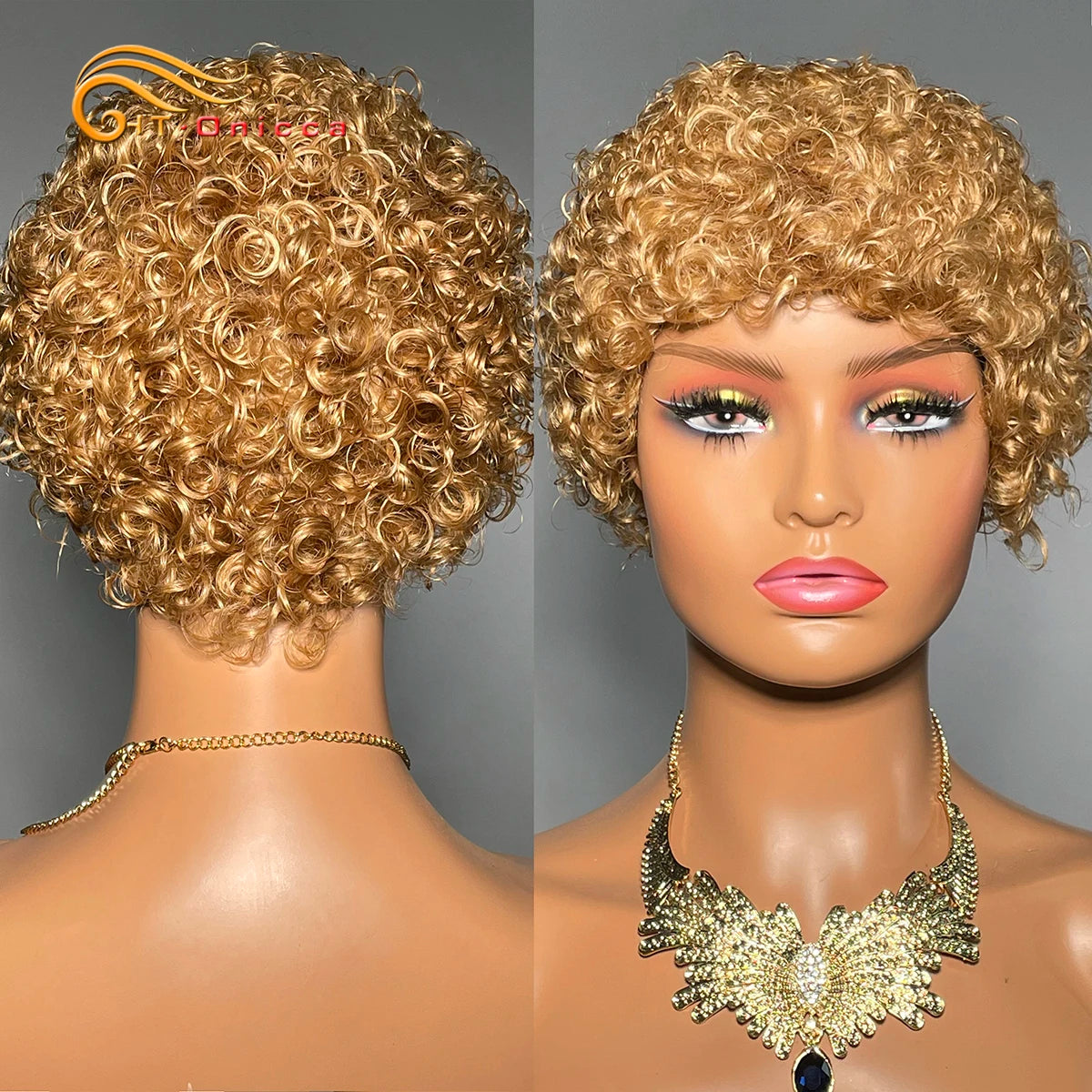 99J Short Curly Human Hair Wigs For Women Full Machine Made Kinky Curly Wigs Human Hair Choice Cheap Wigs On Clearance Sale