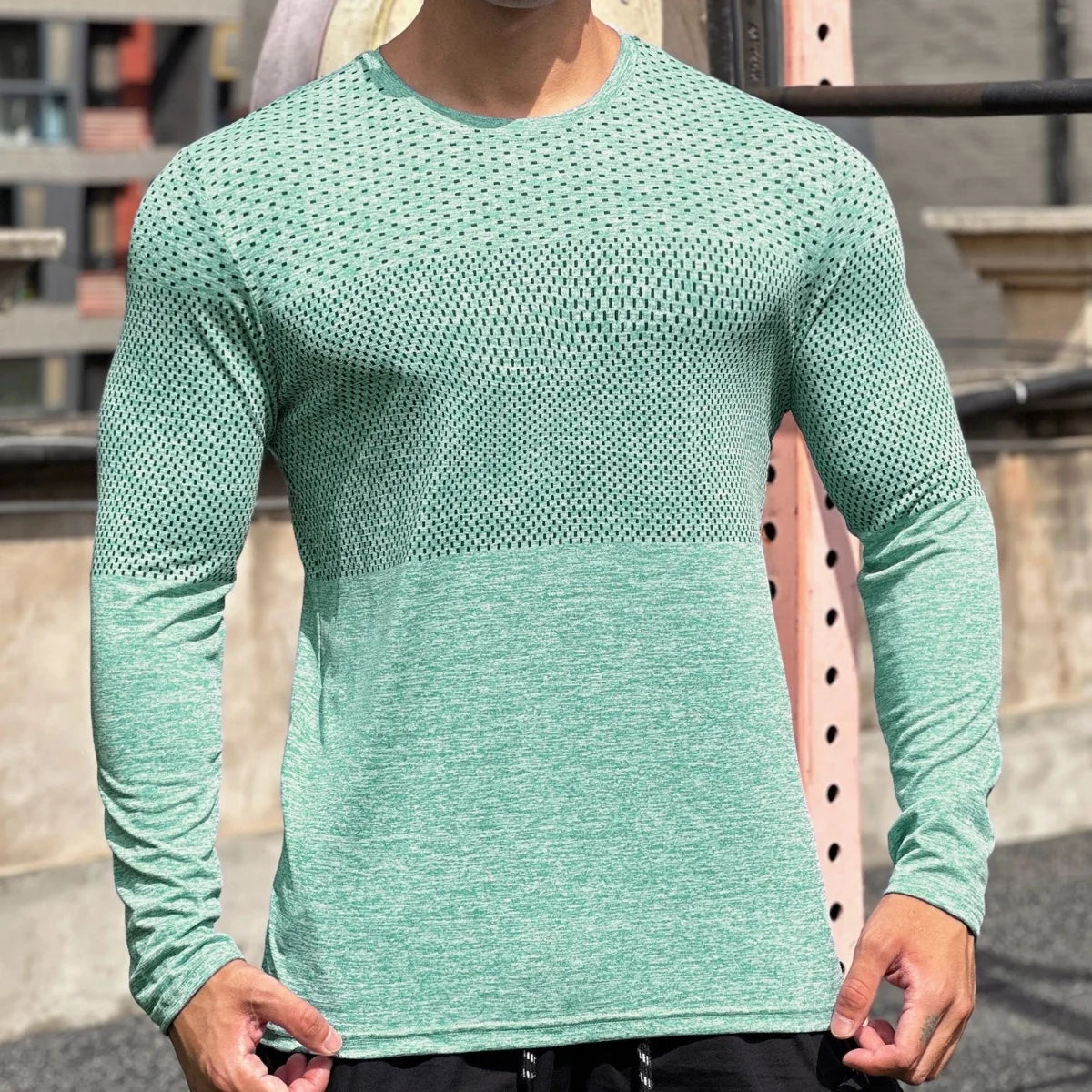 Men's Sport Long Sleeve Tops Quick Dry Fitness T-shirts Bodybuilding Gym Tees Casual Skinny Compress Clothing men Sportswear
