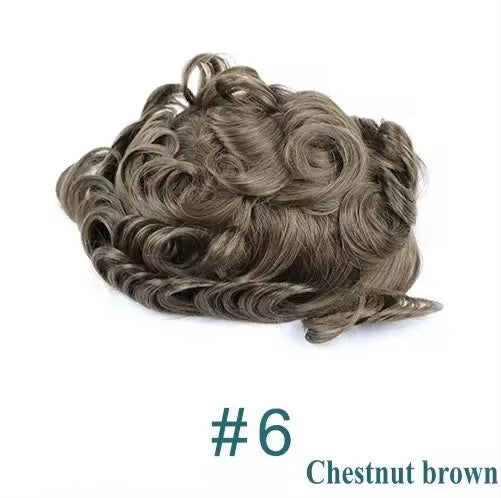 Super Natural Men's Toupee Durable Human Hair Wigs 1b80 Gray Black White Blonde Microskin Thin PU Affordable Capillary Prosthsi