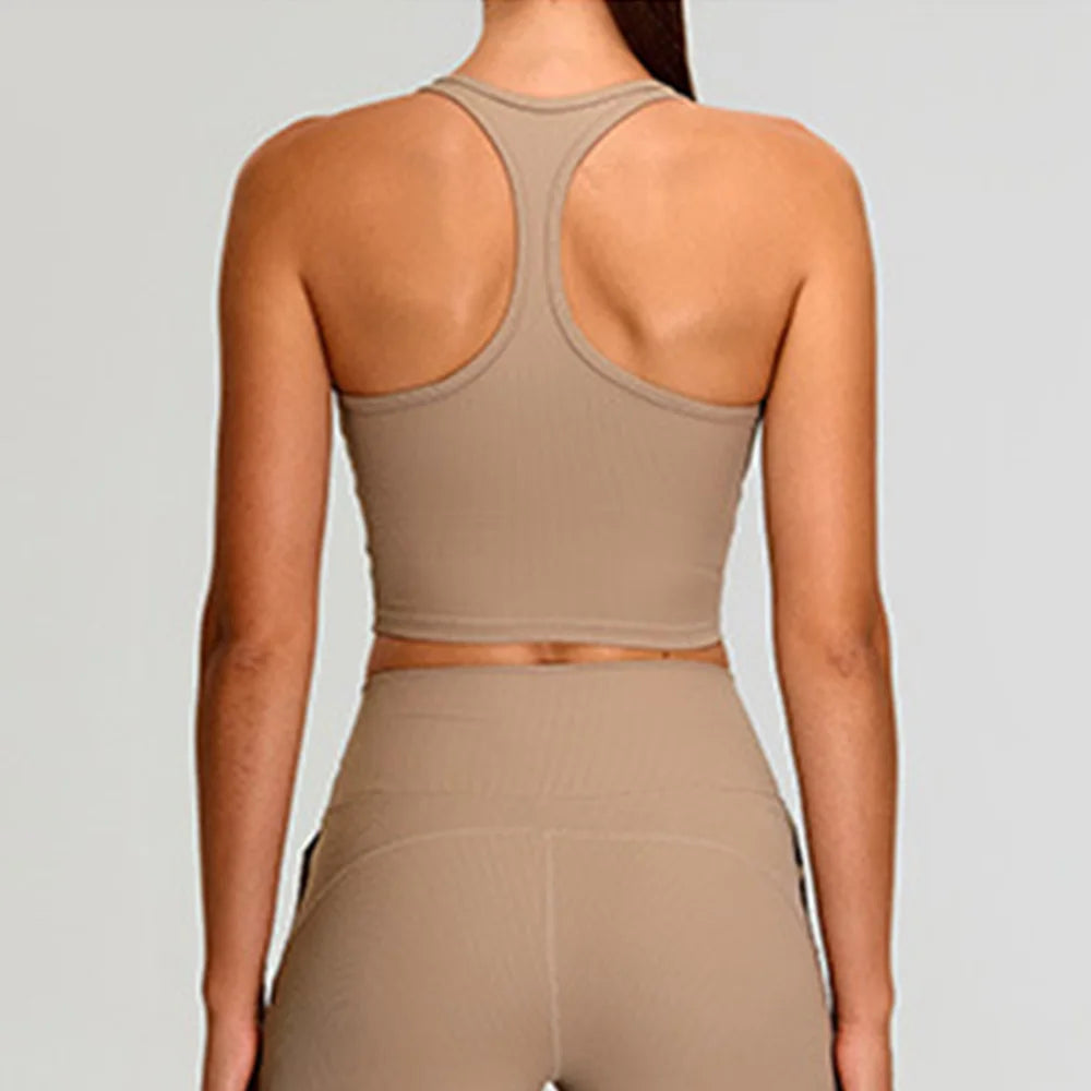 Sports Bra Top Push Up Fitness Underwear Women Yoga Bra Ribbed Sport Tops Women Breathable Running Vest High Strength Gym Wear