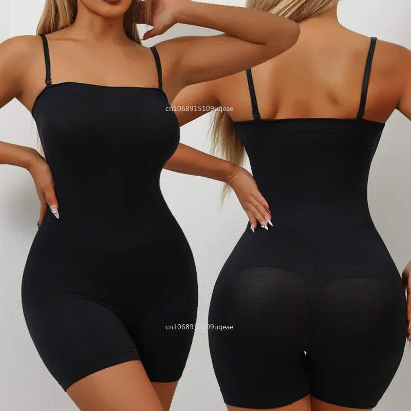 Smoothing Shapewear Bodysuit for Women Tummy Control Body Shaper Waist Trainer Skinny Underwear Off Shoulder Bustier Tube Top