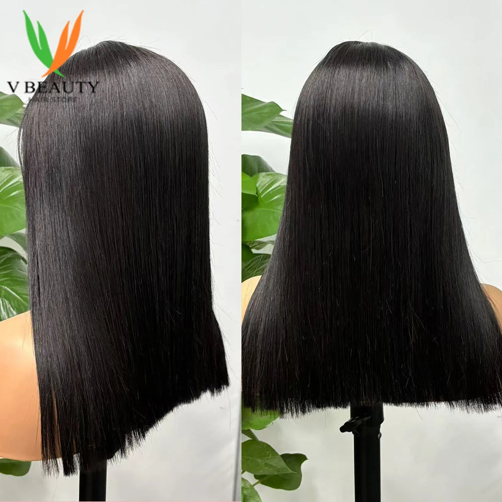 12-32 Inch 2X6 HD Lace Bob Human Hair Wigs Glueless Raw Hair Burmese Double Drawn Bone Straight Virgin Human Hair Wig for Women