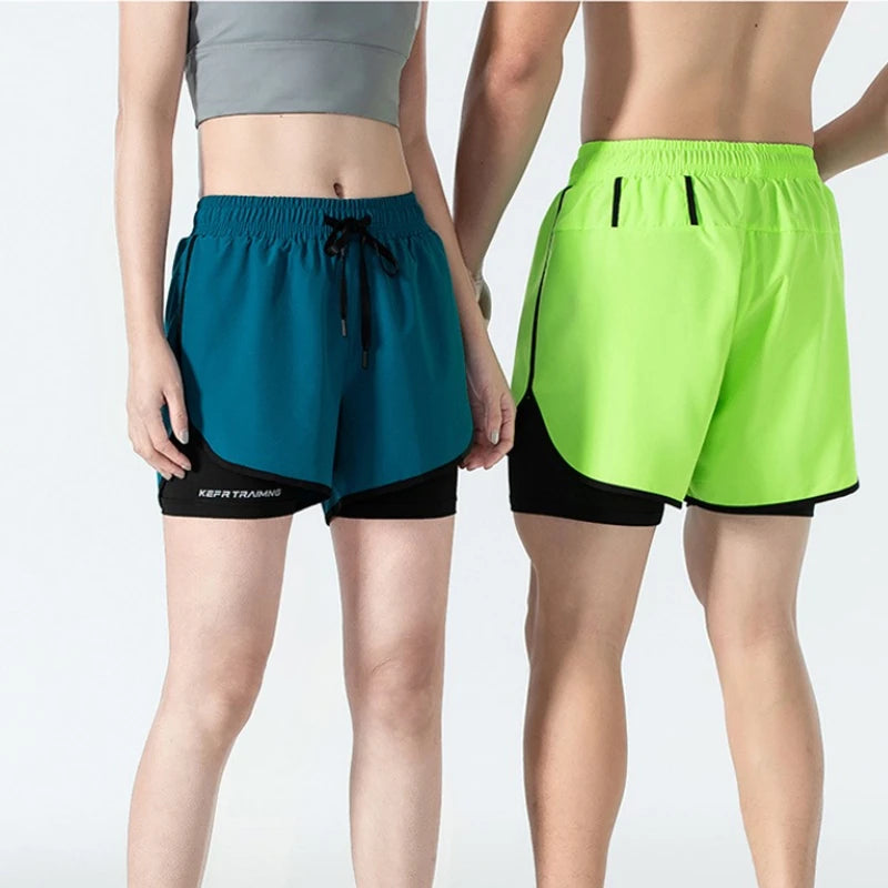 Women Sports 2 In 1 Yoga Shorts Quick Dry Running Tennis Badminton Anti Exposure Skirt Gym Sportswear Running Compression Shorts