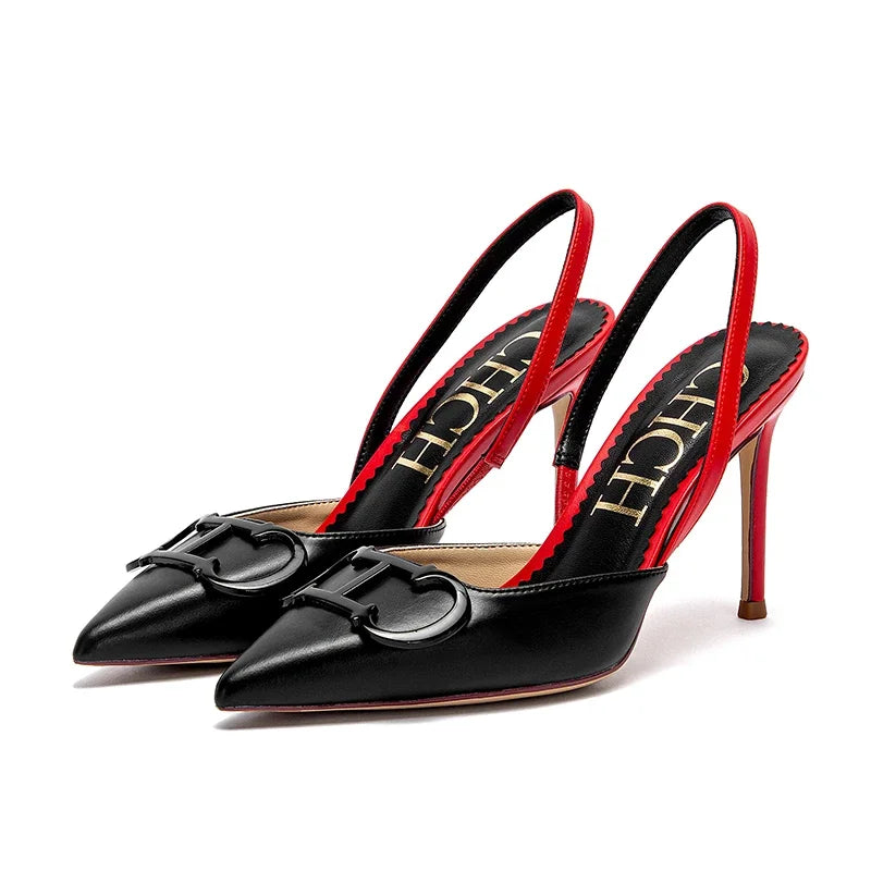 CHCH Luxury Brand High Heels Fashion Women Sandals Elegant Pointed Ladies Slingback Party Wedding Bridal Dress Shoes Woman