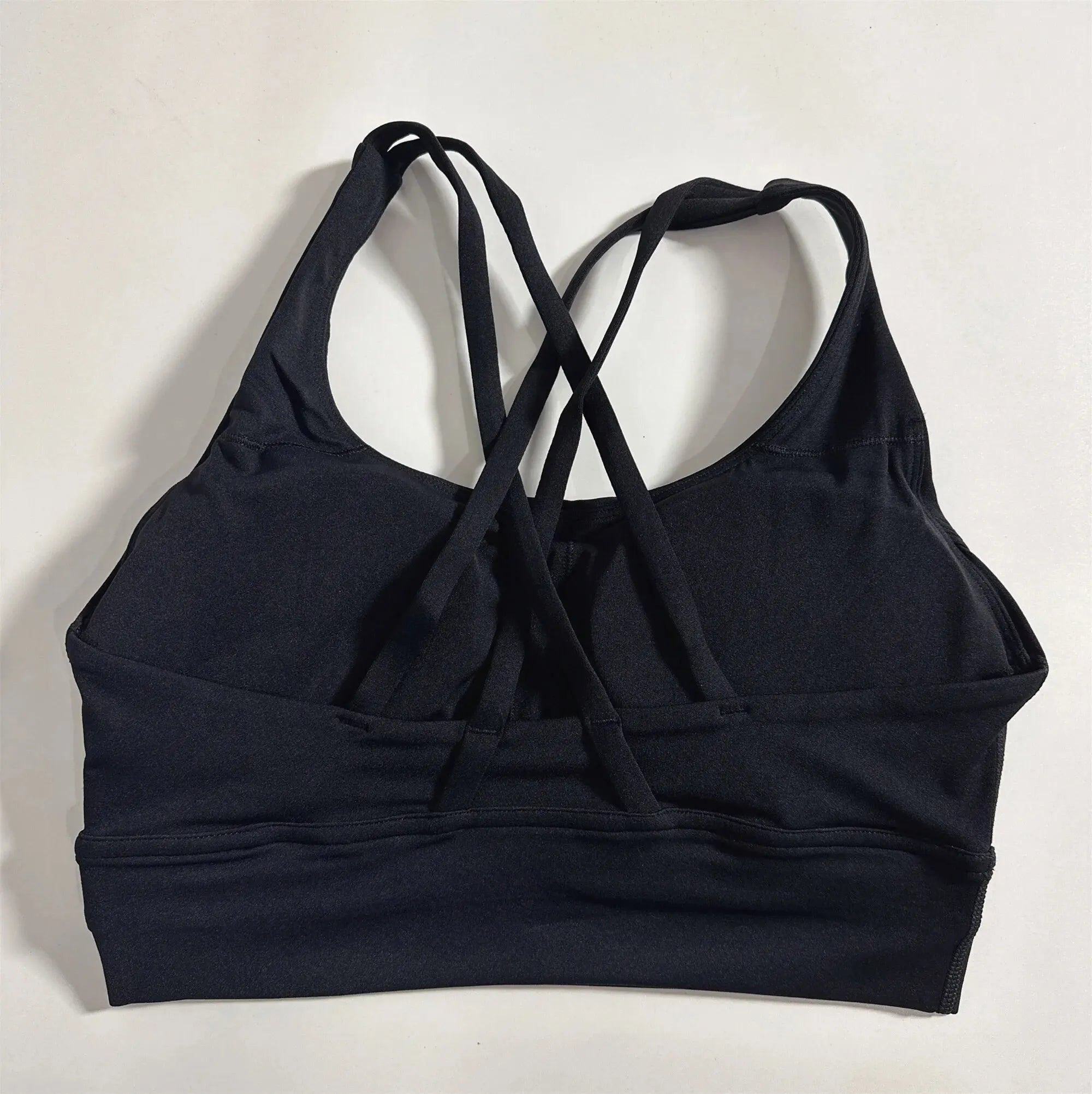 Solid Color Women Cross Back Fitness Underwear Soft Fitness Sport Bra Top Gym Yoga Athletic Workout With Chest Pad Comprehensive