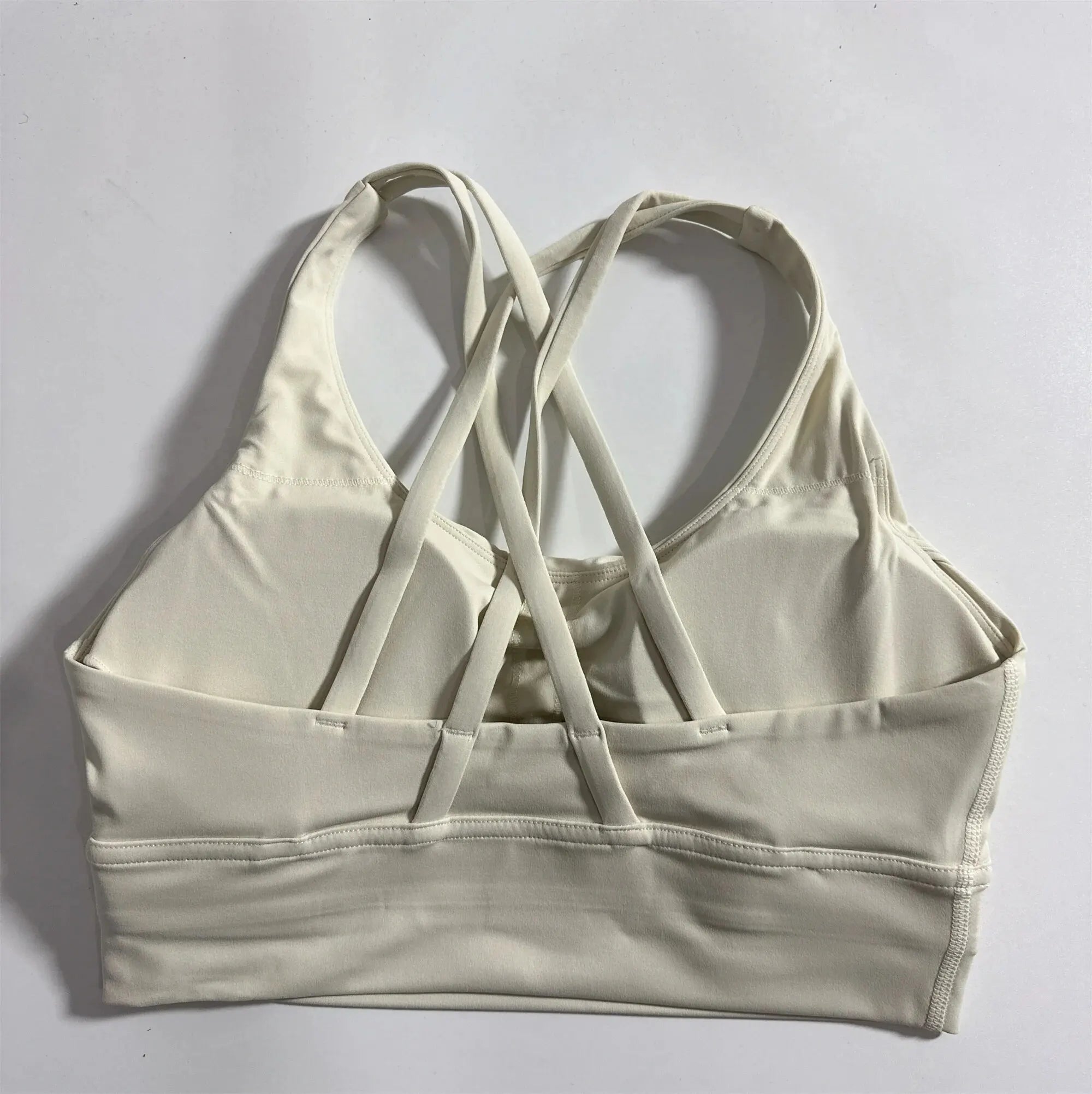 Solid Color Women Cross Back Fitness Underwear Soft Fitness Sport Bra Top Gym Yoga Athletic Workout With Chest Pad Comprehensive