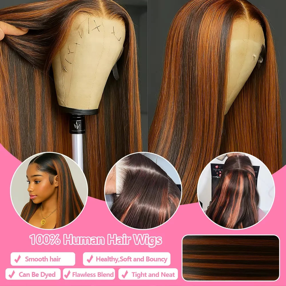 FB 30 Black Brown Highlight Brazilian Human Hair