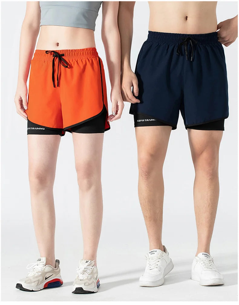 Women Sports 2 In 1 Yoga Shorts Quick Dry Running Tennis Badminton Anti Exposure Skirt Gym Sportswear Running Compression Shorts
