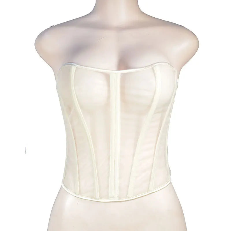 Sexy Thin Body Shaper Underwear Corset Waist Trainer Lingerie Lace Corsets Perspective Mesh Shapewear Women Fashion Clothes Faja