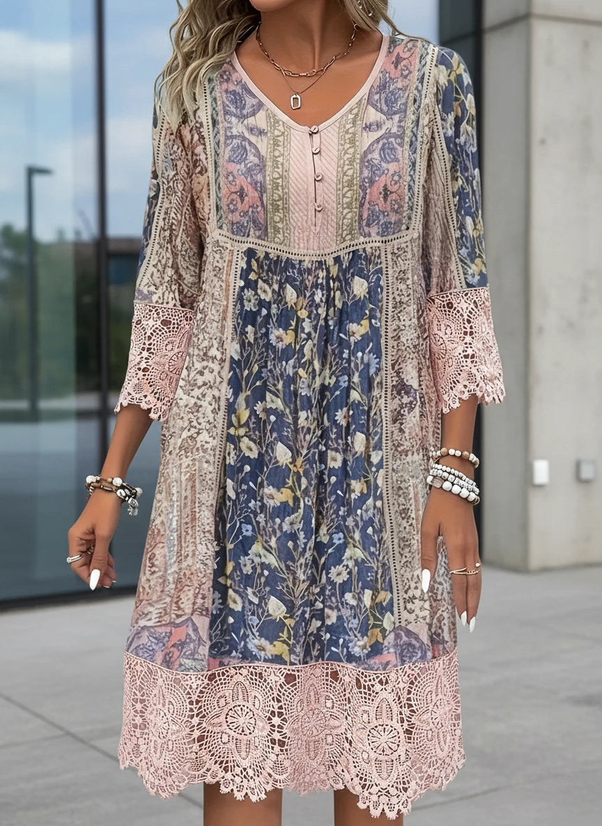 Fashion Elegant Women Dress Loose Casual Dress Women Printed Dress New Temperament