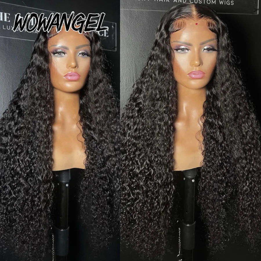 7x7 6x6 5x5 Glueless HD Lace Closure Wig Water Wave Wig Melt Skin Pre Plucked Curly Human Hair Wigs Ready to Wear Wigs For Woman