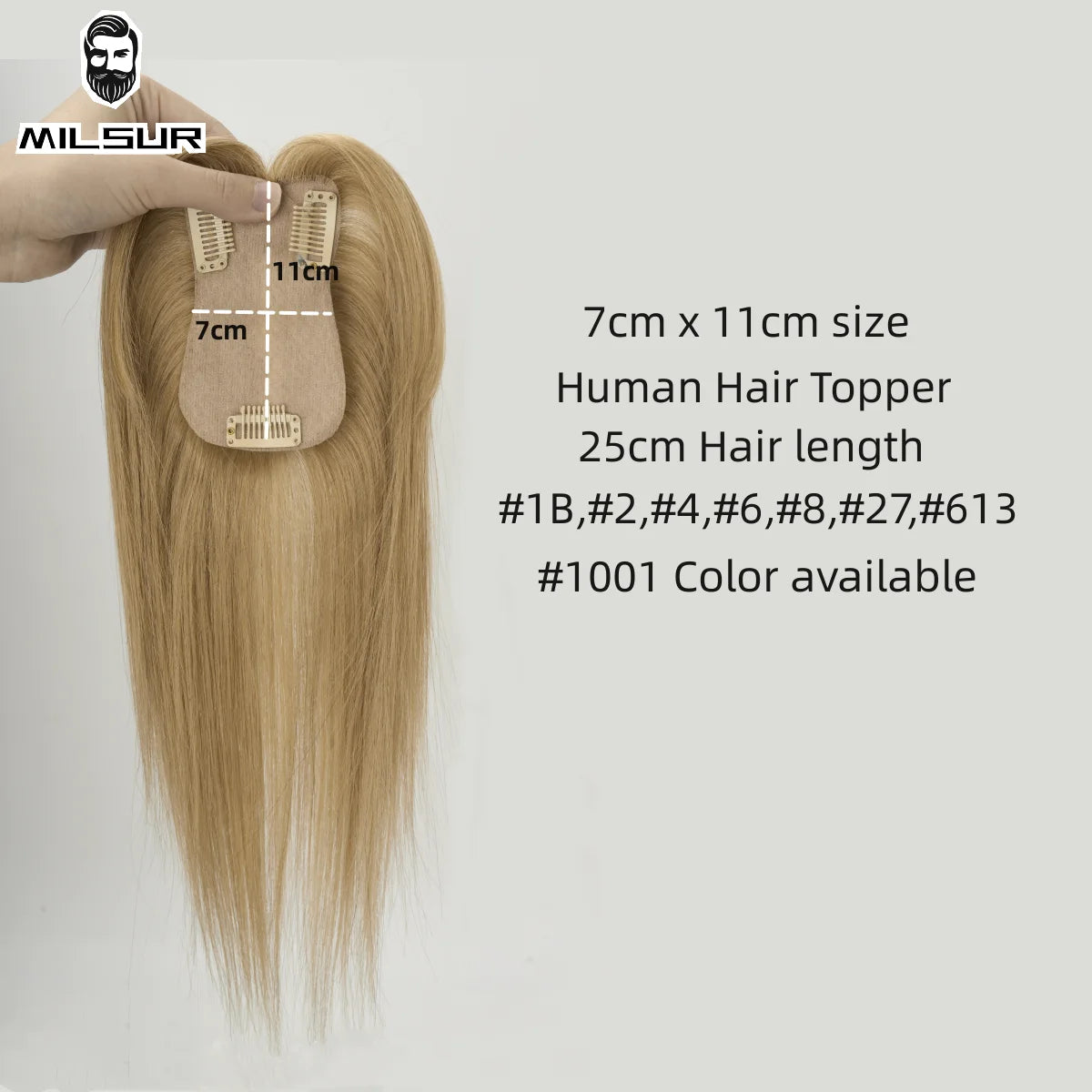 Human Hair Toppers Brown Natural Hair Wig For Women Clips In Hair Toppers 10'' Straight Hair Breathable Machine Made 7x11cm Base